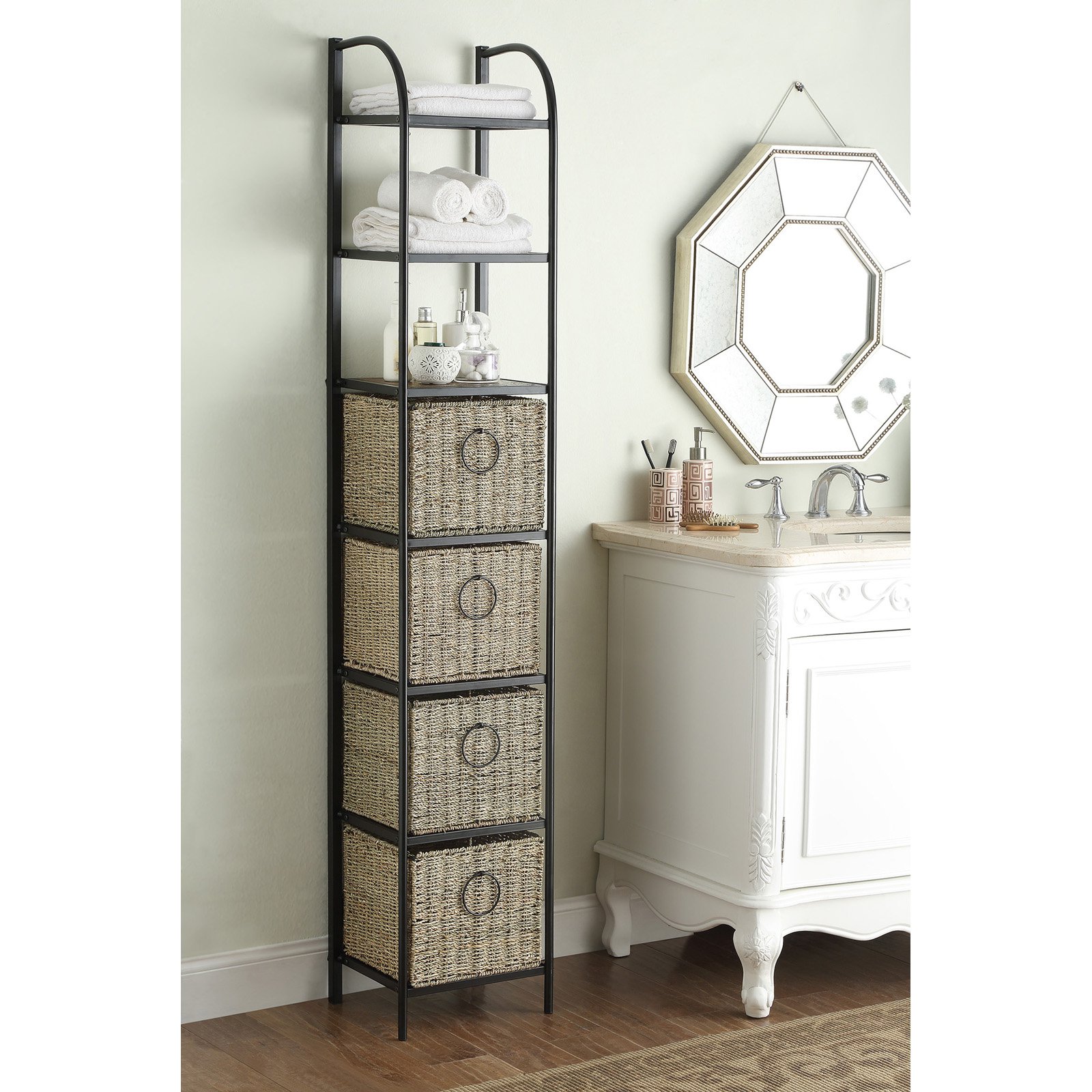 4d Concepts Windsor Wicker Drawer Bathroom Cabinet Walmart Com Walmart Com