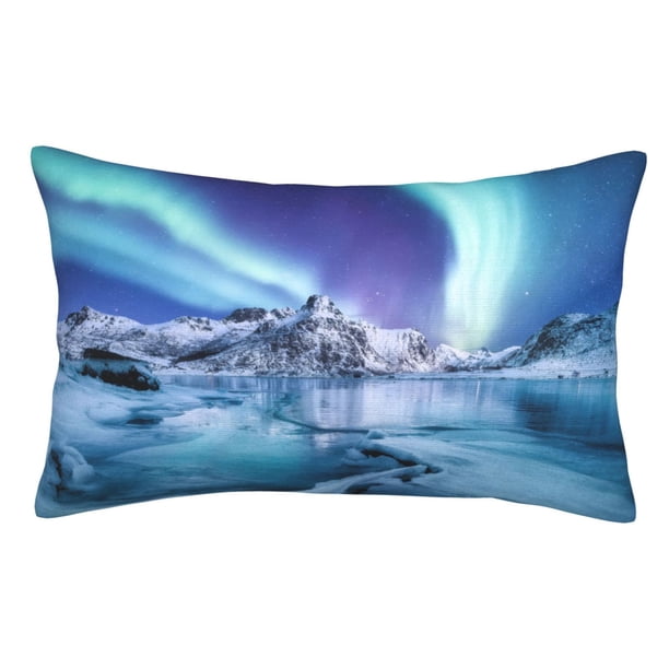 Balery Night At Lake Aurora 1 Funda de Cojín Estampada, Regalos para Mujeres, Regalos de Amor para Ella, Regalos para Novia o Esposa, Funda de Almohada-20"x30"