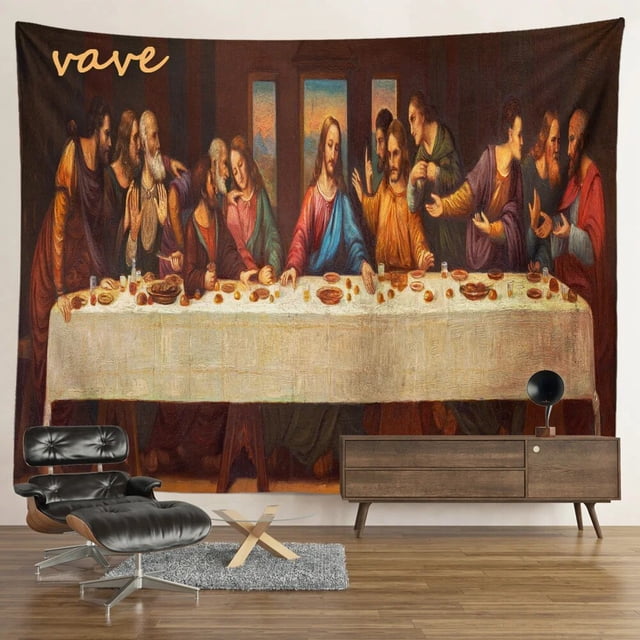 Tapiz de la Última Cena para decoración navideña, colgante de pared Vintage, Cristo, Jesús, Pascua, tapiz de tela grande, decoración estética