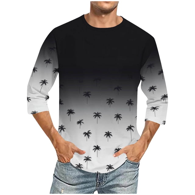 Tops para hombre, blusas y camisas de cuello redondo y manga corta para hombre, blusas casuales de moda con cuello redondo y manga corta, blusas para hombre, blusas de poliéster para hombre