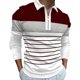 thumbnail image 1 of Gibobby Playera polo hombre Camiseta informal con estampado de colores de empalme de otoño para hombre, camiseta de manga larga con cuello vuelto(Rojo,XL), 1 of 5