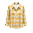 thumbnail image 5 of Iyufng Womens Collared Plaid Button Down Shirts Casual Long Sleeve Blouse, 5 of 7