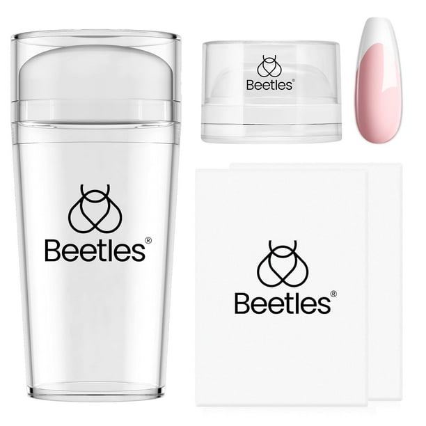 Sello de uñas con forma de escarabajos con punta francesa y raspador para manicura mujer