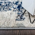 thumbnail image 4 of Soft Grey Navy Vintage Floral Design Area Rug, Faded Off White Flower Living Room Carpet, 4 of 8