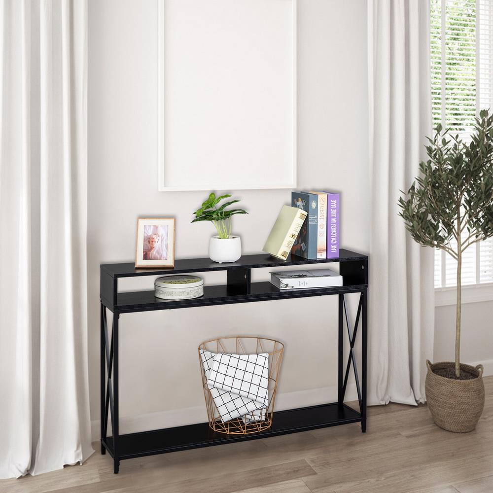 Ktaxon 3Tier Console Sofa Table TV Stand for Entryway with Storage