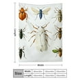 thumbnail image 3 of Creowell Bugs Insects White Flannel Blankets for Couch Bed Sofa, Fuzzy Soft Cozy Lightweight Blanket, Multifunctional Gift Blanket for Sofas, Travel, Camping, Beds and Chairs 50x60in, 3 of 7