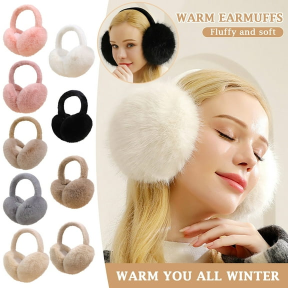 Winter Women's Plush Earmuffs Warm 360° Full Wrap Super Soft Faux Fur Lined Foldable Ear Protection Suitable For All Head Sizes No Headache Perfect For Daily & Outdoor Winter
