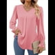 thumbnail image 2 of Blusas de Larga para Mujer 2025, Elegantes, Informales, con Cuello en V, Tipo Túnica, Blusa Holgada de para el Trabajo. Rosa XL, 2 of 5
