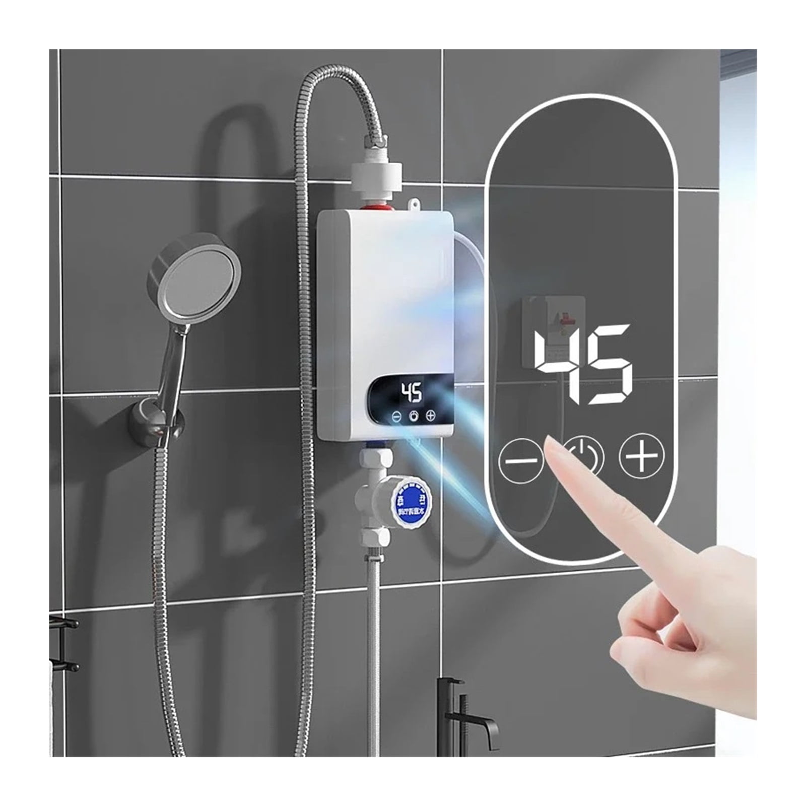 Instant Water Heater 5500W Portable Electric Heaters For Bathroom Hot Water Shower And Home Kitchen Heating ,Safety Protections