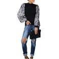thumbnail image 6 of Women's Confetti Sequin Balloon Long Sleeve Mock Neck Pullover Sweater, 6 of 6