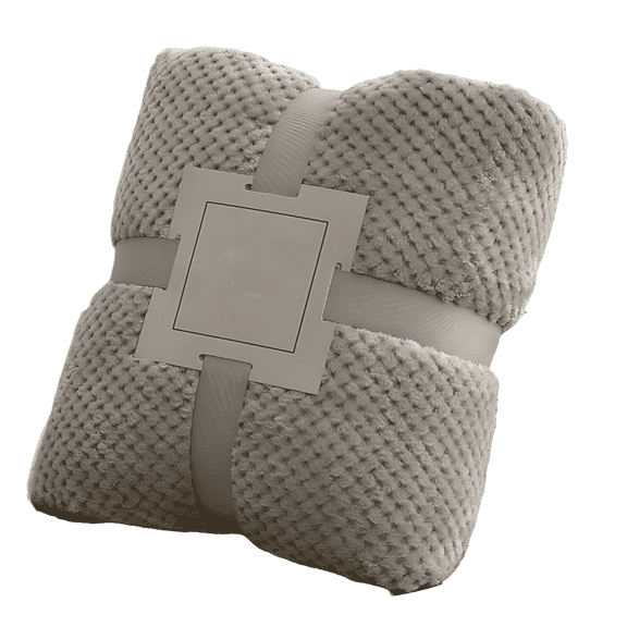 Flannel Fleece Throw Blanket,47.24 x 78.74 in Thickened Pineapple Grid Sofa Couch Bed Blanket,Super Soft Warm Cozy Napping Cover(Grey)