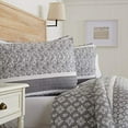 thumbnail image 1 of Reversible Paisley Striped Bedspread. King Size Quilt with 2 Shams. 3-Piece Reversible All Season Quilt Set. Grey Quilt Coverlet Bed Set. Kadi Collect, 1 of 2