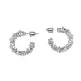 thumbnail image 1 of Pendientes irregulares en forma de C con aro liso Pendientes con pasador de plata Diseño de nicho Sentido avanzado Estilo frío, 1 of 6