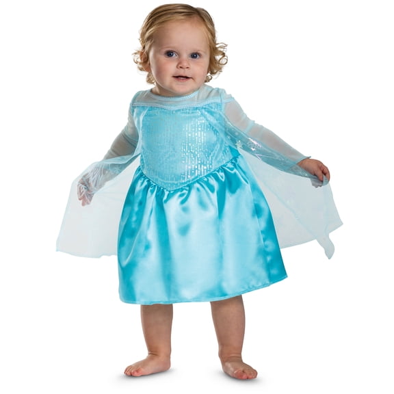 Disney Frozen Elsa Halloween Costume for Children, Infants Size 12-18M, by Disguise