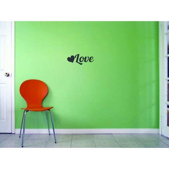 Custom Decals Love Wall Art Size: 12 X 30 Inches Color: Black