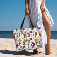 thumbnail image 4 of Yiaed Tulips Flowers Print Large Capacity Beach Travel Bag - Waterproof Zipper Vacation Tote for Sandproof Storage, and Camping, 4 of 5