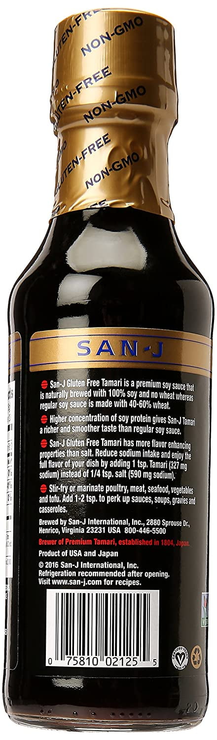 San J Gluten Free Tamari Soy Sauce 10 fl oz Pack of 4