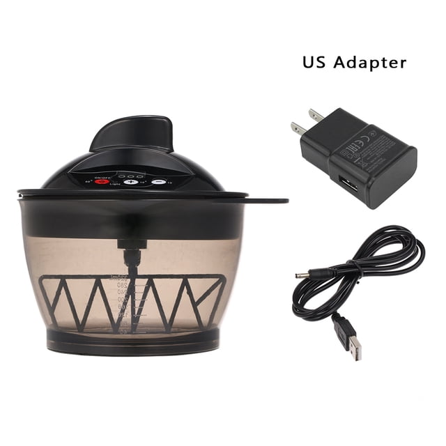 Graflsoa USB-Powered Hair Dye Mixer with LCD Timer, 10 Blades, 320ml Capacity, Portable for Salon & Home Use, Black, US Adapter Included