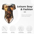 thumbnail image 5 of Lsque Flower Field Poodle Women's Crew Neck Short Sleeve Bodysuit Basic T Shirts Tops Onesie Adult Cute Pajama-Small, 5 of 8