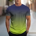thumbnail image 2 of SAWOBUUN Men's Gradient Color T-Shirt Short Sleeve Crew Neck Athletic Tee Slim Fit Breathable Running Top, 2 of 5