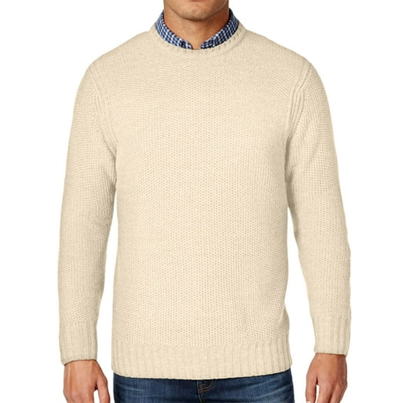 Weatherproof Mens Honeycomb Pullover Sweater, Beige, Medium