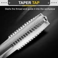 thumbnail image 3 of Uxcell Hand Taper Tap 9/16-12 BSW 2B Thread Taper Style Taps Straight Flute Screw Tapping Threading Tool, 3 of 6
