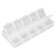 thumbnail image 2 of Caja organizadora de rejilla de plástico blanco con 10 compartimentos para guardar joyas, pendientes, clavos y herramientas., 2 of 14