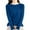 Dark Blue, variant on Women's Casual Round Neck Knitted Long Sleeve Undershirt, One-Shoulder Sweater Design for Unique and Fashionable Layering and Daily Wear,Dark Green L