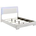 thumbnail image 3 of JERFIT Queen Size Bedroom Set with LED Headboard, 4-Piece Modern High Gloss White Bed Set with Dresser, Mirror & Nightstand, 3 of 10