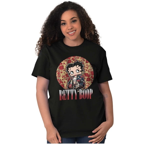 Betty Boop Urban Streetwear Florals Short Sleeve Women's Graphic Tee Brisco Brands S