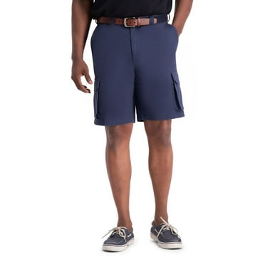Men's Haggar® 10" Straight-Fit Stretch Cargo Flat-Front Shorts Color: Navy Size: 32