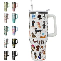 Dachshund Tumbler Wiener Dog Gifts Cute Dog Tumbler 40 OZ Dachshund for Women Cups Coffee Travel Mug with Handle Leak Proof Insulated Wiener Lovers Decor Stuff
