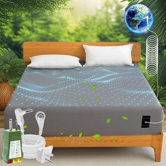 Grounding Sheets, Queen Size, Organic Cotton & Silver Fiber, 60x80x13.5 Inches