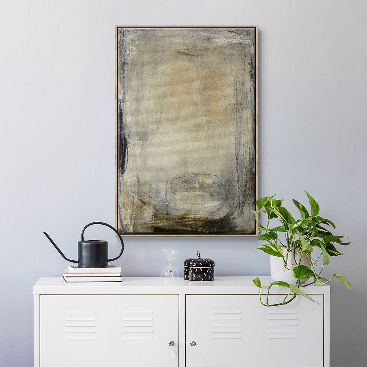 This is the Picture Framed Premium Gallery Wrapped Canvas - Ready to Hang - 27 x 41 - Natural Wood Floating Frame
