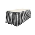 thumbnail image 2 of LA Linen Polyester Gingham Checkered Table Skirt 21-Foot x 29-Inch with 15 L-Clips White and Black, 2 of 2