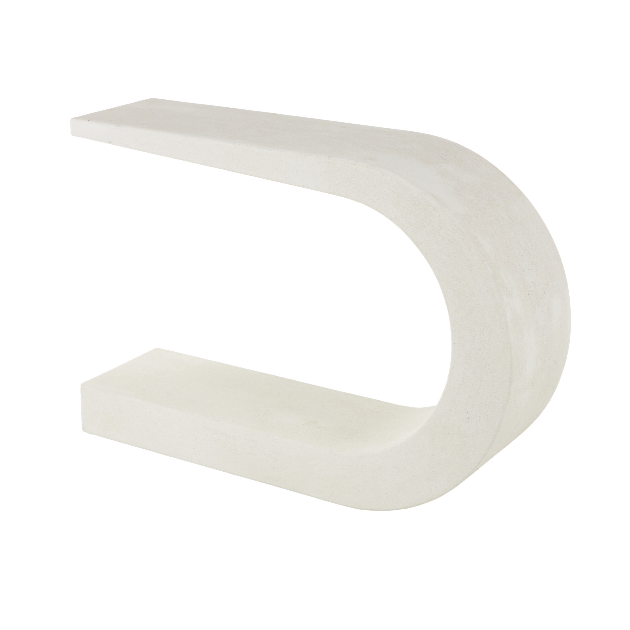 DecMode 44" x 25" White Wooden C-Shaped Console Table, 1-Piece