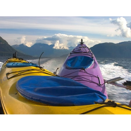 Sea Kayak Trip From Valdez Harbor to Columbia Glacier, Alaska, USA Print Wall Art By Julie