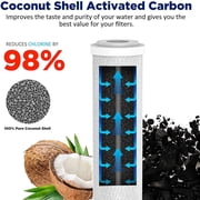 Membrane Solutions Combo Pack Water Filter Replacement Cartridge Compatible GE RO Set GXRM10RBL GXRM10G Reverse Osmosis Systems, 6x Carbon Filters, 3x 75GPD RO Membrane Filter