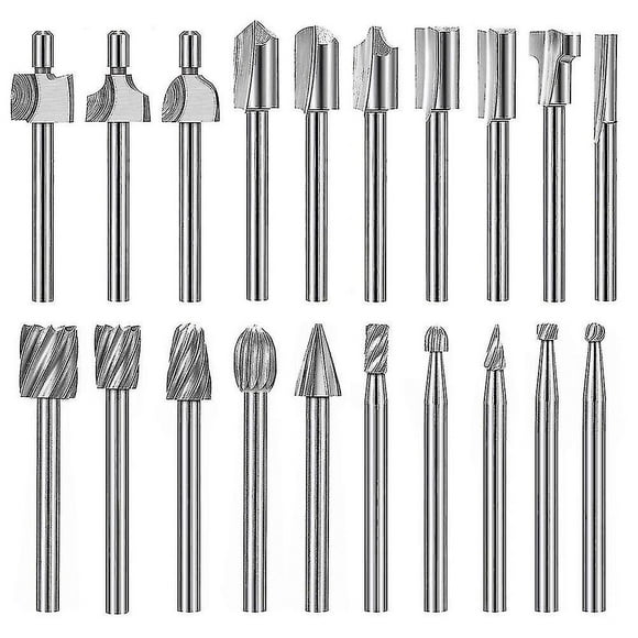 20pc Hss Router Carbide Engraving Bits For Dremel Router Bit Set 1/8"(3mm) Shank For Dremel Proxxon Rotary Tools