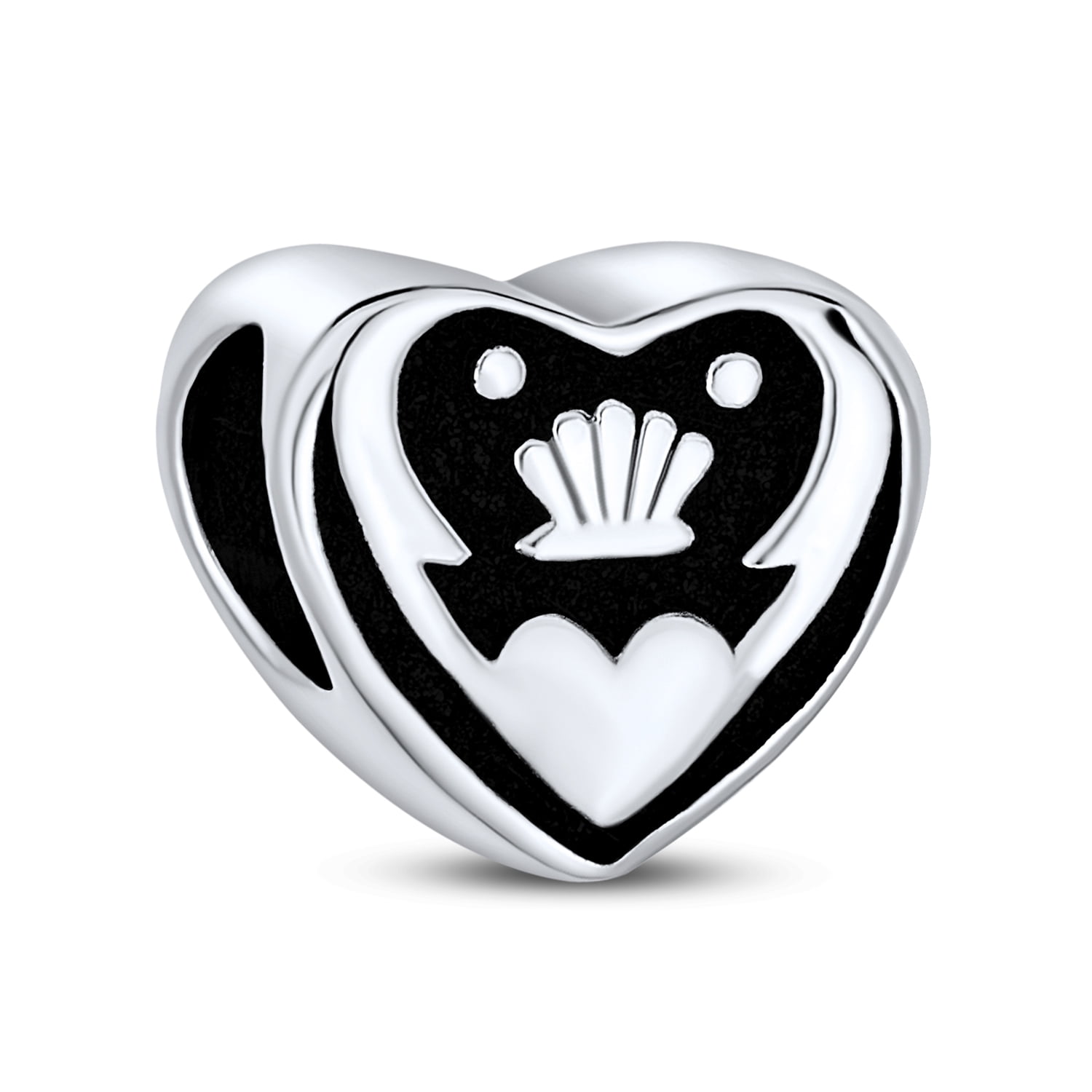 Celtic Knot Claddagh Irish Friendship Heart Shape Charm Bead for