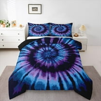 Manfei Watercolor Tie-Dye Bedding Comforter Set,Purple Blue Ombre Twin Comforter Sets,Abstract Splash Bedding Set For Kids,Ultra Soft Home Decor Reversible,2-Piece
