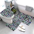 Bathroom Rugs Sets 3 Piece, Trendy black rainbow Leopard Washable