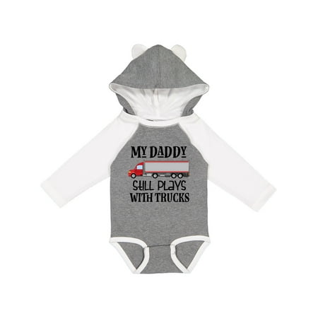 

Inktastic Daddy Still Plays with Trucks Boys Long Sleeve Baby Bodysuit