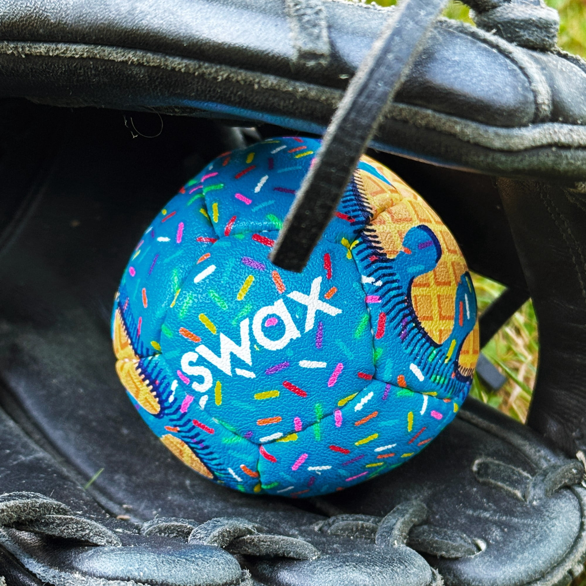 (3 pack) Swax Training Baseball Blue Sprinkle - Official Size & Weight for Safe Indoor & Outdoor Practice