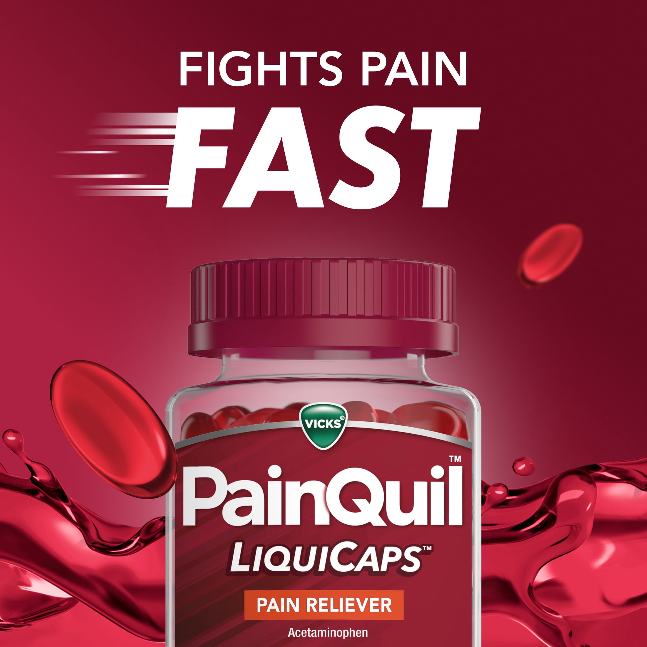 (2 pack) Vicks PainQuil Max Strength Pain Relief LiquiCaps Acetaminophen 1000mg - 100 Count