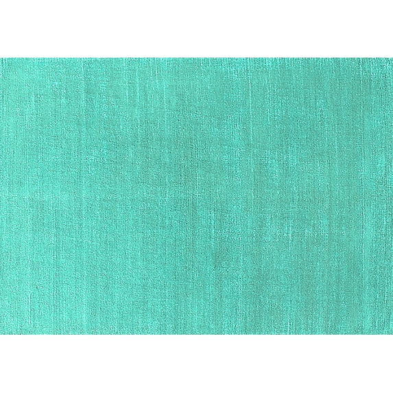 Ahgly Company Machine Washable Indoor Rectangle Solid Turquoise Blue Modern Area Rugs, 8' x 12'