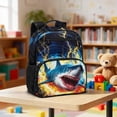 thumbnail image 2 of Jeiento Cartoon Shark Preschool Bookbag for Toddlers 13.5 Inch, School Bag with Mesh Side Pockets, Multi-Compartment Backpack for Boys Girls Kindergarten Outdoor, 2 of 7