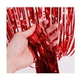 thumbnail image 4 of 1 pcs Red Metallic Tinsel Foil Fringe Curtains, 3.28 ft x 6.56 ft Streamers Backdrop for Birthday Wedding Engagement Bachelorette Party Bridal Shower Baby Shower Decorations Supplies, 4 of 8