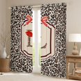 thumbnail image 2 of Castle Fairy Leopard Print Letter L Curtains Pack of 2 (42x84 Each) for Adults,Red Bow Design Curtains Blackout, 2 of 6