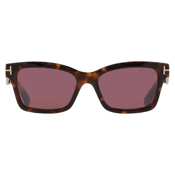 Tom Ford FT1085 52U Plastic Dark Havana Bordeaux Mirror 54 mm Women's Sunglasses